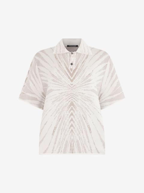 Roberto Cavalli Knitted Polo With Ray Motif