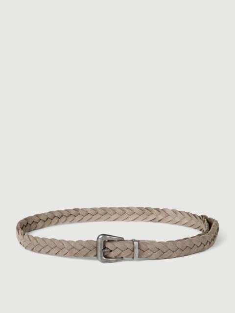Brunello Cucinelli Braided leather belt with monili