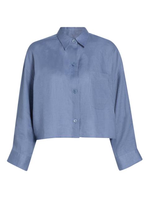 TWP Women's Next Ex Cotton-Silk Button-Front Shirt - Dusty Blue