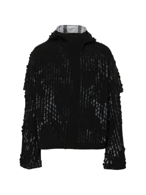 Morphogens lasercut-pattern hooded jacket