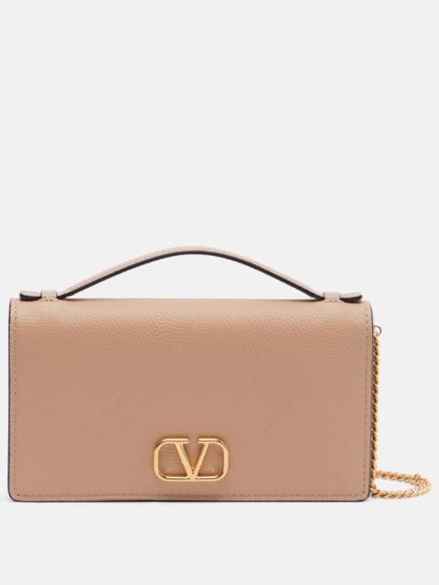 Valentino VLogo leather wallet on chain