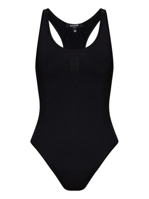 Balmain criss cross back one-piece