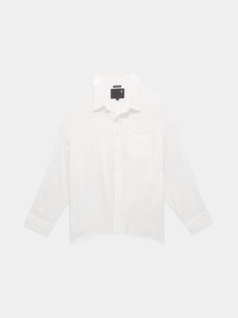 R13 Drop Neck Oxford Shirt- White | R13 Denim
