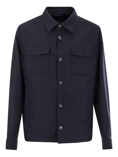 Herno flap-pockets button-fastening shirt jacket