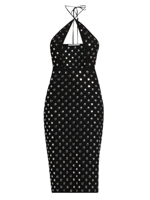 Stella McCartney Women's Studded Cut-Out Halter Midi-Dress - Black