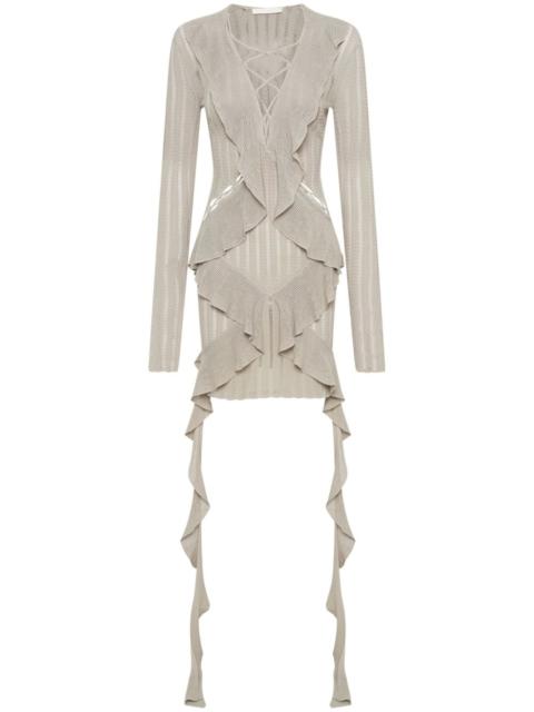 Dion Lee ruffled pointelle-knit mini dress