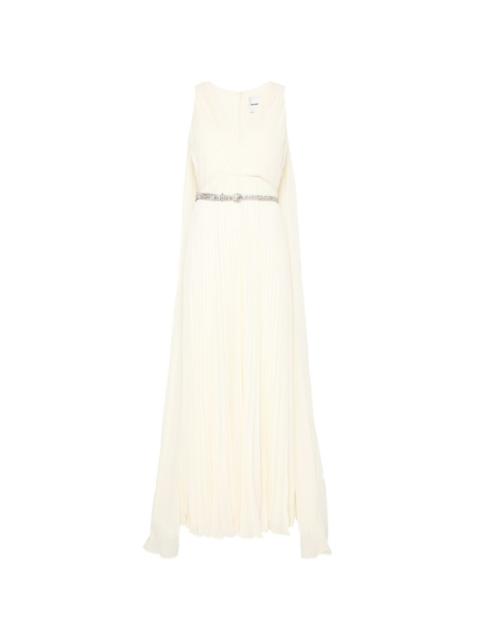 ROLAND MOURET pleated V-neck dress