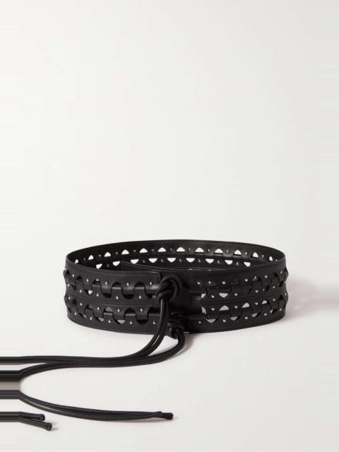 Alaïa Studded laser-cut leather waist belt