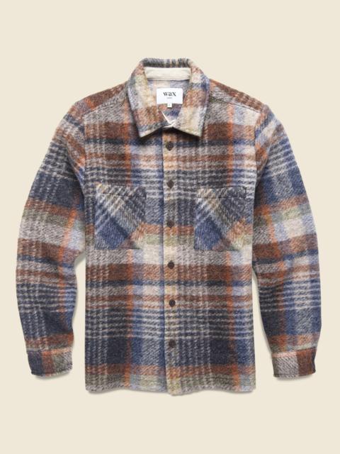 Wax London Whiting Overshirt - Ari Wool Blend Check Oatmeal/Multi