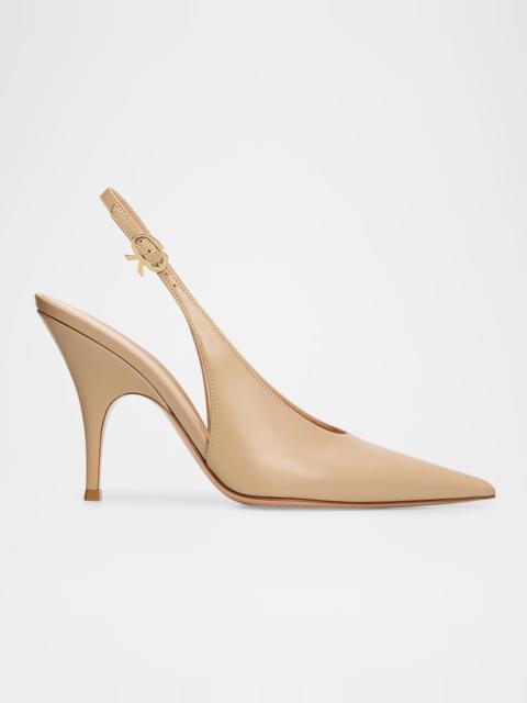 Gianvito Rossi 95mm Sofia Leather Slingback Pumps