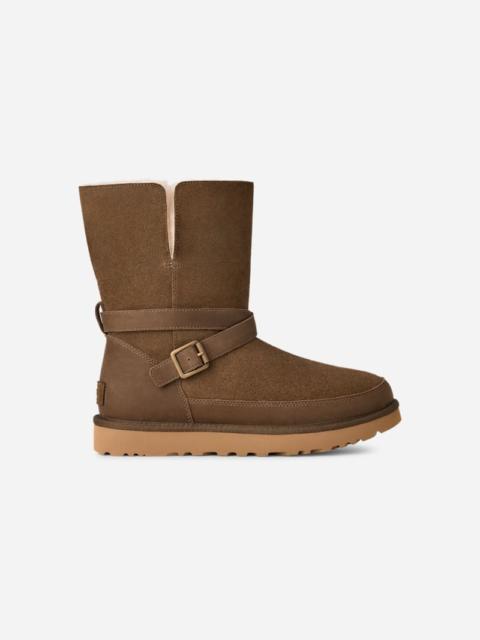 UGG ® Women's Classic Short Bellina Belted Suede Classic Boots in Dark Toffee