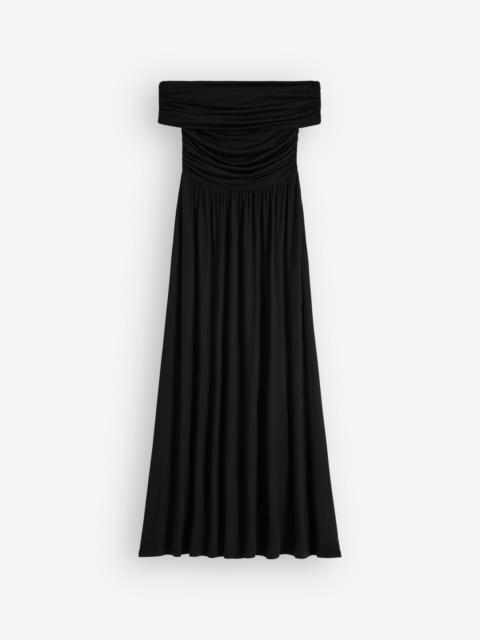 BODEN Ruched Bardot Jersey Dress-Black