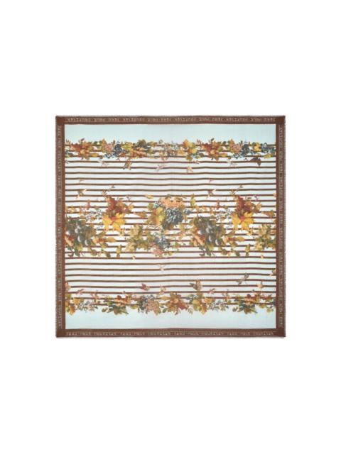 Jean Paul Gaultier striped floral scarf