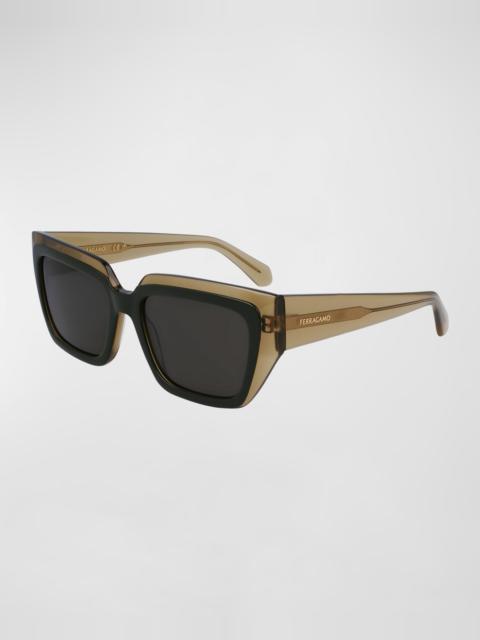 FERRAGAMO Logo Acetate Butterfly Sunglasses