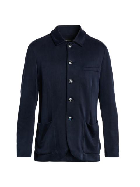 GIORGIO ARMANI Men's Patch Pocket Jersey Blazer - Blue Navy
