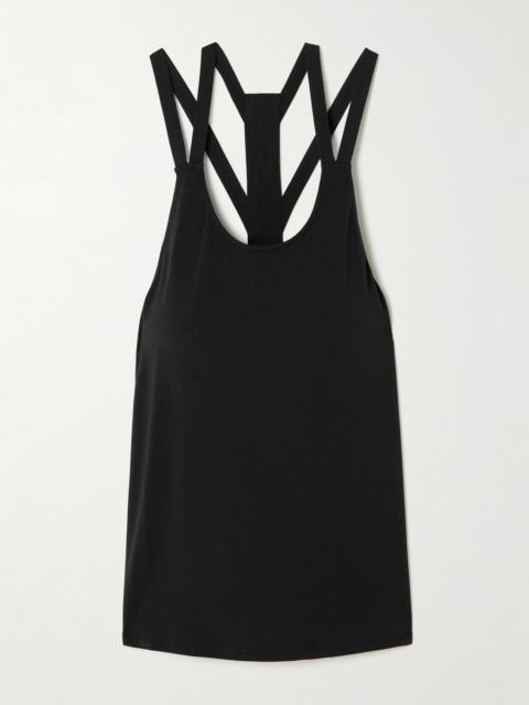 ERES Allyson embroidered stretch-modal and silk-blend jersey tank Black