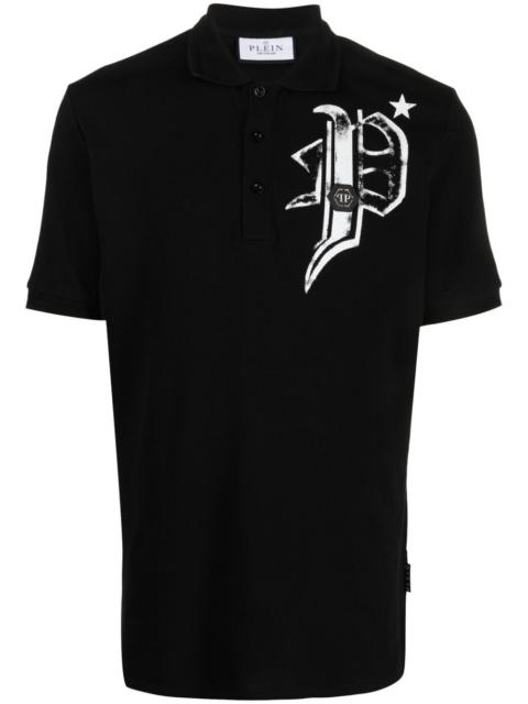 PHILIPP PLEIN Skull & Bones jersey polo shirt