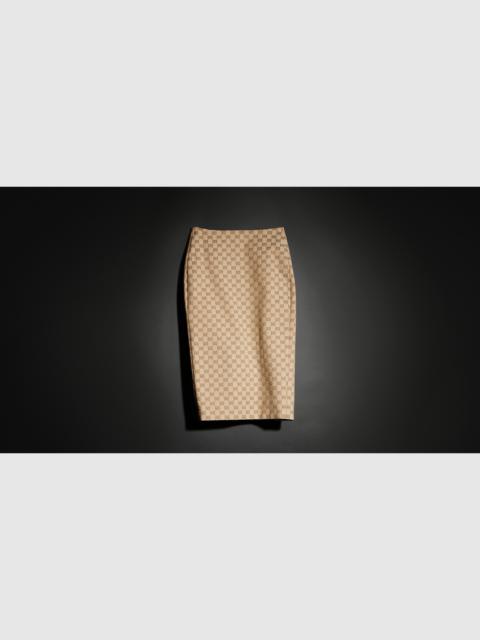 GUCCI GG cotton canvas midi skirt