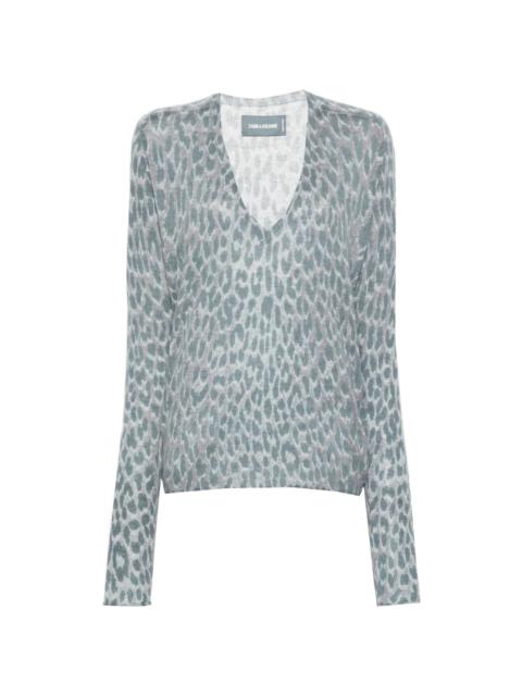 leopard-print cashmere jumper