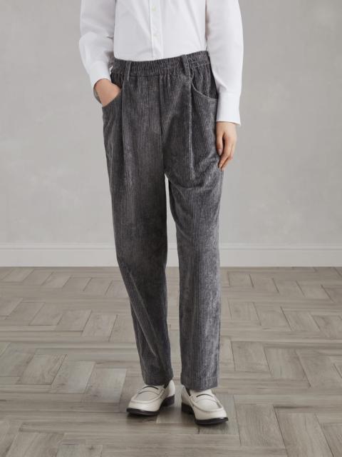 Comfort cotton corduroy baggy trousers