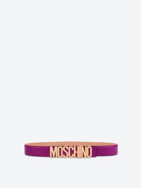 Moschino LETTERING LOGO CALFSKIN BELT