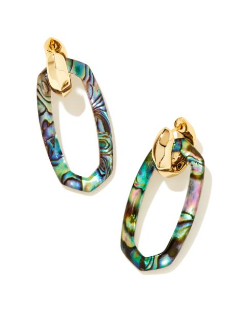 KENDRA SCOTT Danielle Gold Convertible Link Earrings in Abalone Shell