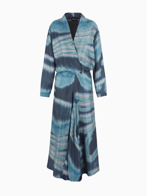 GIORGIO ARMANI Silk twill dress with a gradient print