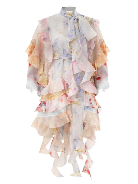 【Zimmermann】Illustration Billow linen and silk minidress Zimmermann Dresses | Australian Designer Collection | Coveti