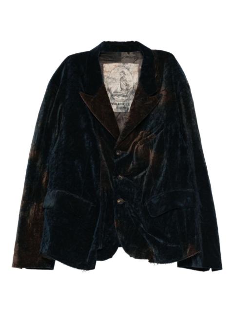 Ziggy Chen gathered velvet blazer
