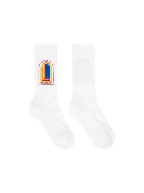 CASABLANCA White Ribbed Socks