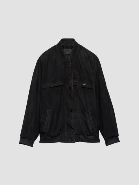 Prada Women's Suede Blouson Jacket - Grey