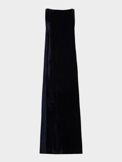 PESERICO Sleeveless V'd Back Velvet Maxi Dress