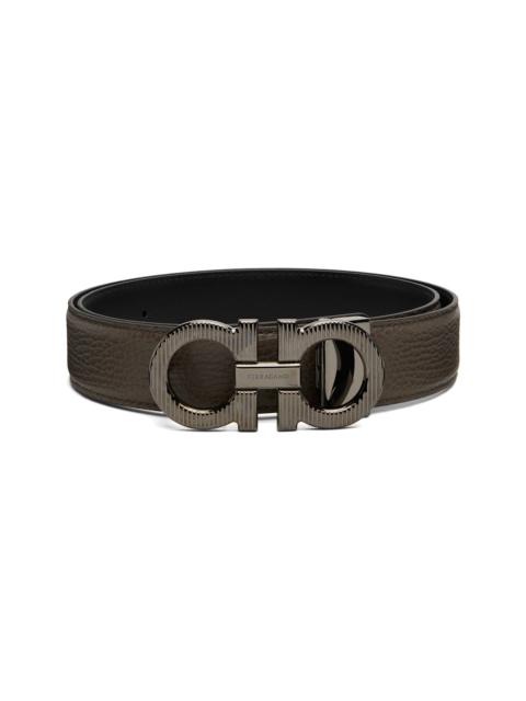 Gray Adjustable Gancini Reversible Belt
