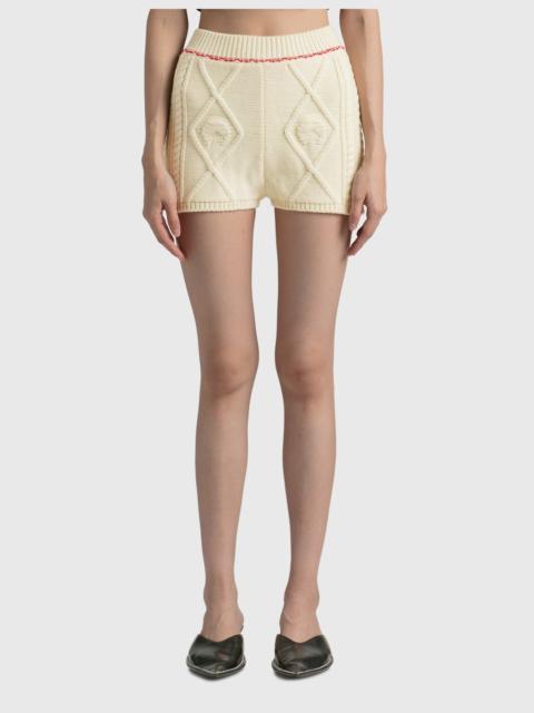 Marine Serre cable-knit wool shorts