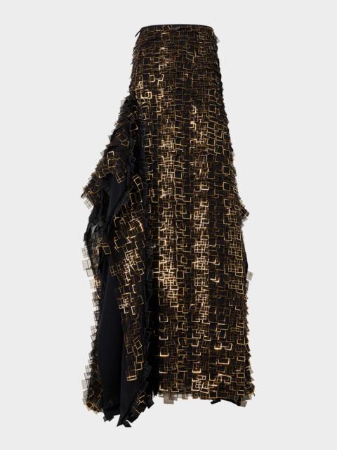 AKRIS Geometric Lattice Maxi Skirt
