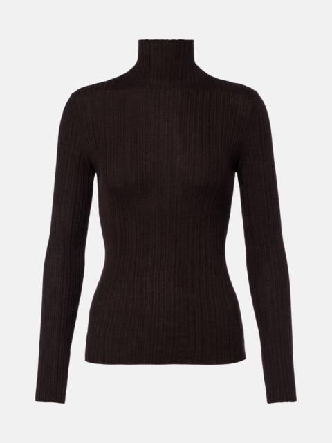 AGNONA Turtleneck cashmere, wool, and silk sweater