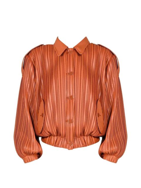 ROWEN ROSE pleated bomber jacket