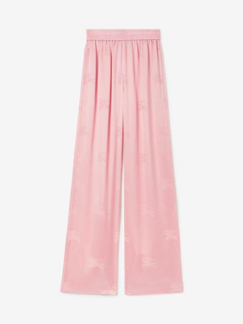 Burberry EKD Silk Jacquard Wide-leg Trousers