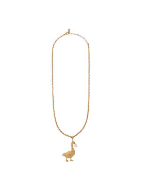 【関税込み】Moschino ゴールド Archive Goose ブローチ Moschino Goose-pendant necklace | REVERSIBLE