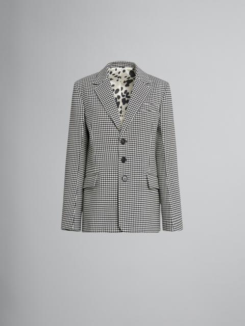 DOUBLE FACE HOUNDSTOOTH WOOL BLAZER