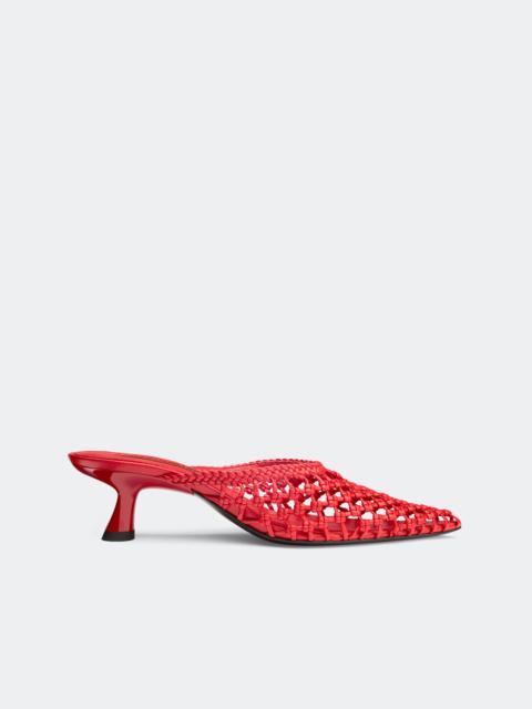 SIMONMILLER Knotted Gala Mule In Lucky Red