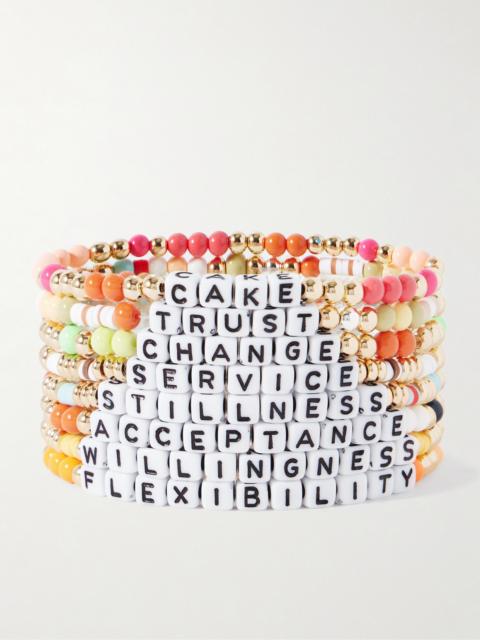 ROXANNE ASSOULIN The Grab Bag Set Of Eight Gold-tone Enamel Bracelets