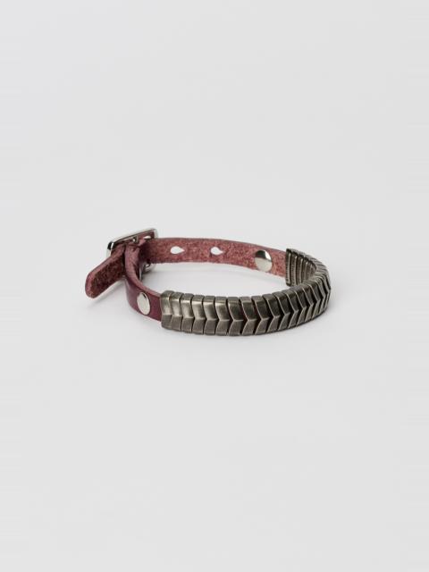 Our Legacy Spine Bracelet Shadow Berry Leather