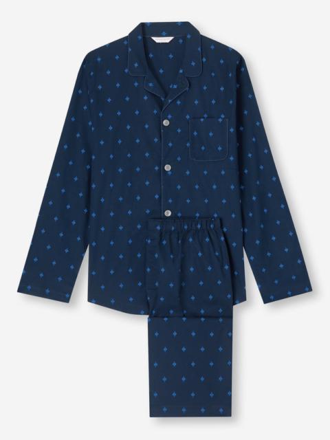 Men's Modern Fit Pyjamas Nelson 98 Cotton Batiste Navy