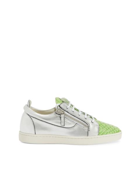 Giuseppe Zanotti Nicki metallic leather zip-detail sneakers