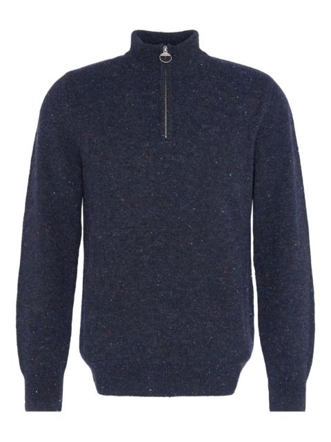 Barbour half-zip speckled sweater