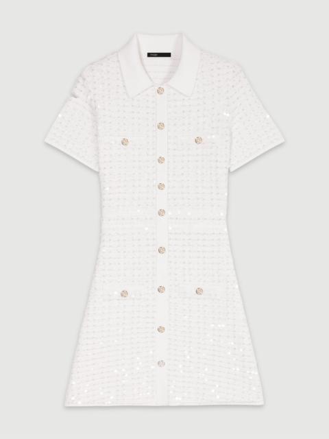 maje Sequin knit short dress