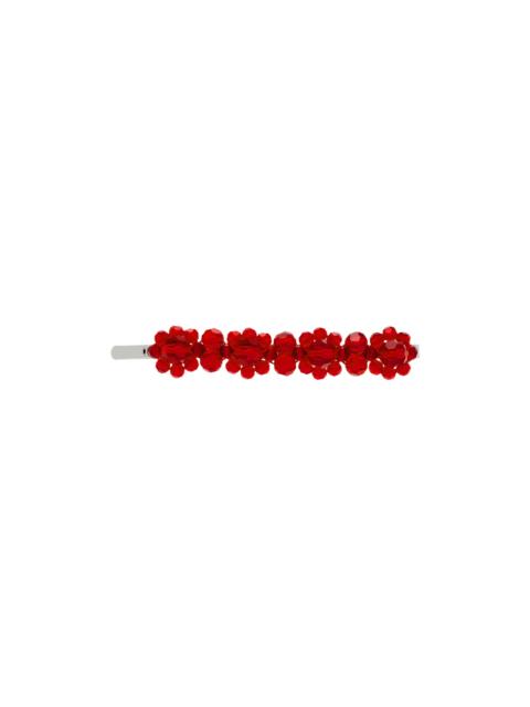 Simone Rocha Silver & Red Flower Hair Clip