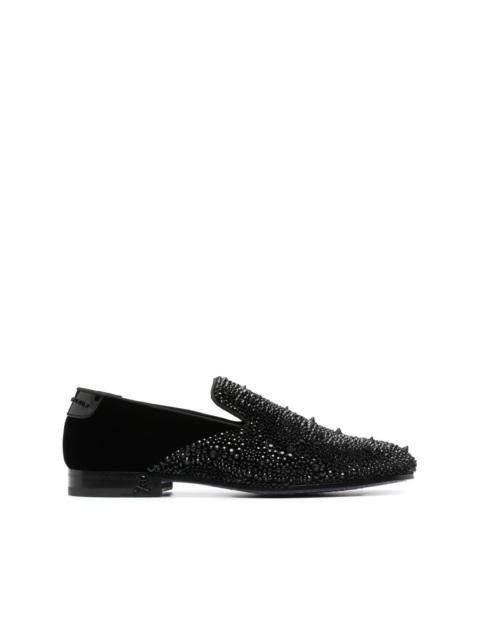 PHILIPP PLEIN rhinestone-embellished velvet loafers