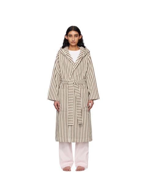 TEKLA Brown & Off-White Terry Hooded Bathrobe